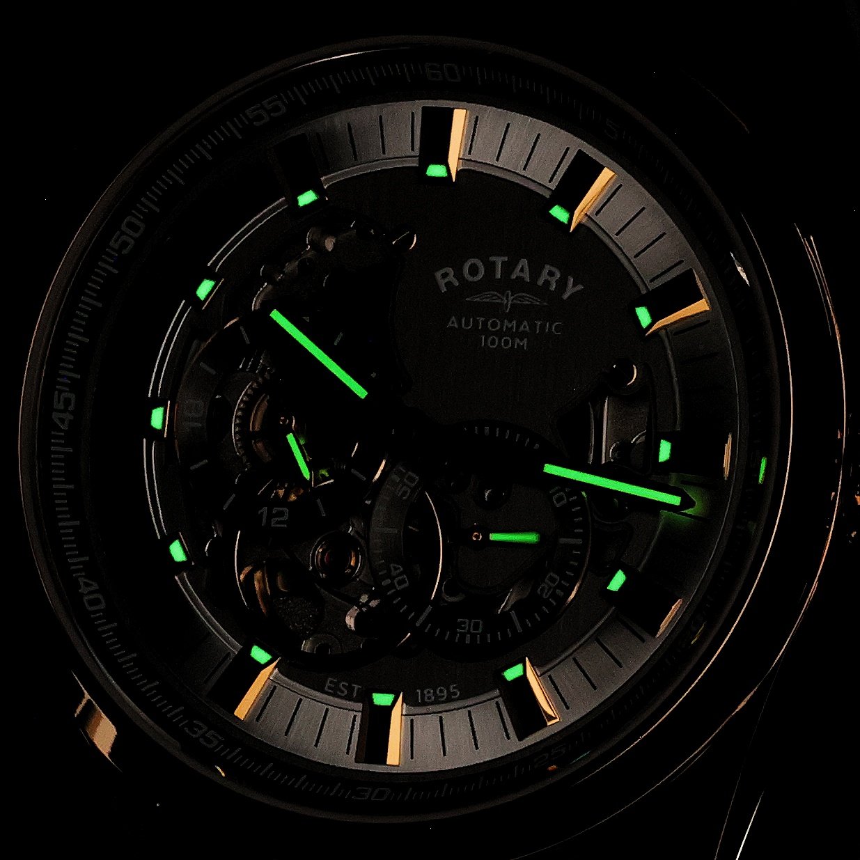 Rotary RGS10006-01 Seamatic Eclipse Automatic Seamatic klasyczny zegarek złoty - miniatura 5