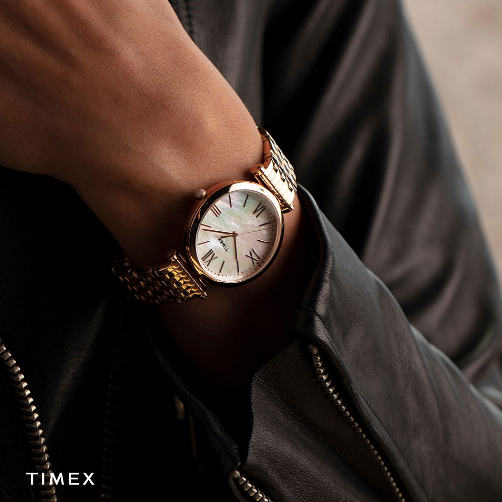 Timex TW2T79200 zegarek różowe złoto klasyczny Parisienne bransoleta - miniatura 5