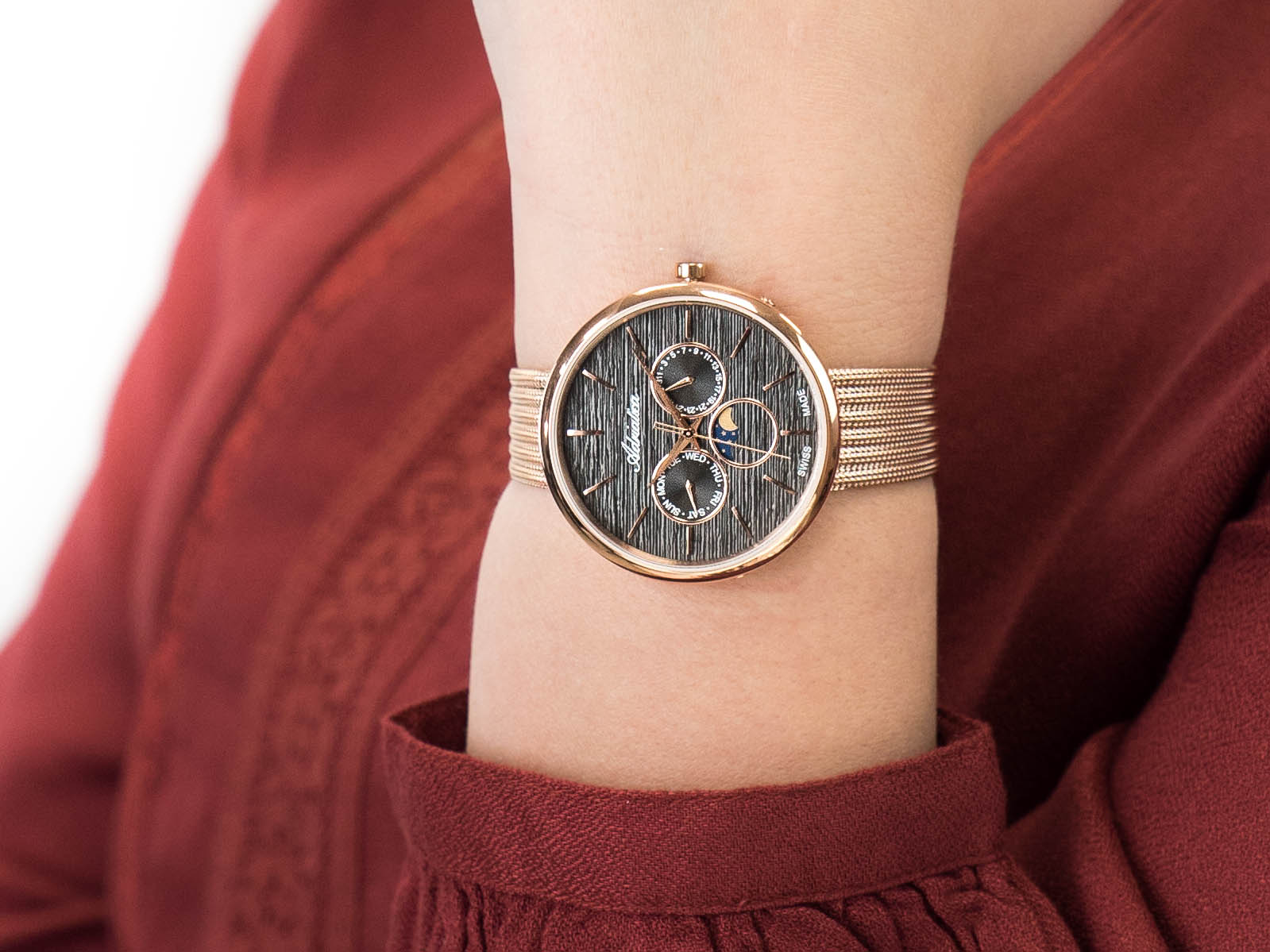 Adriatica A3732.9116QF Moonphase zegarek klasyczny Bransoleta - miniatura 4