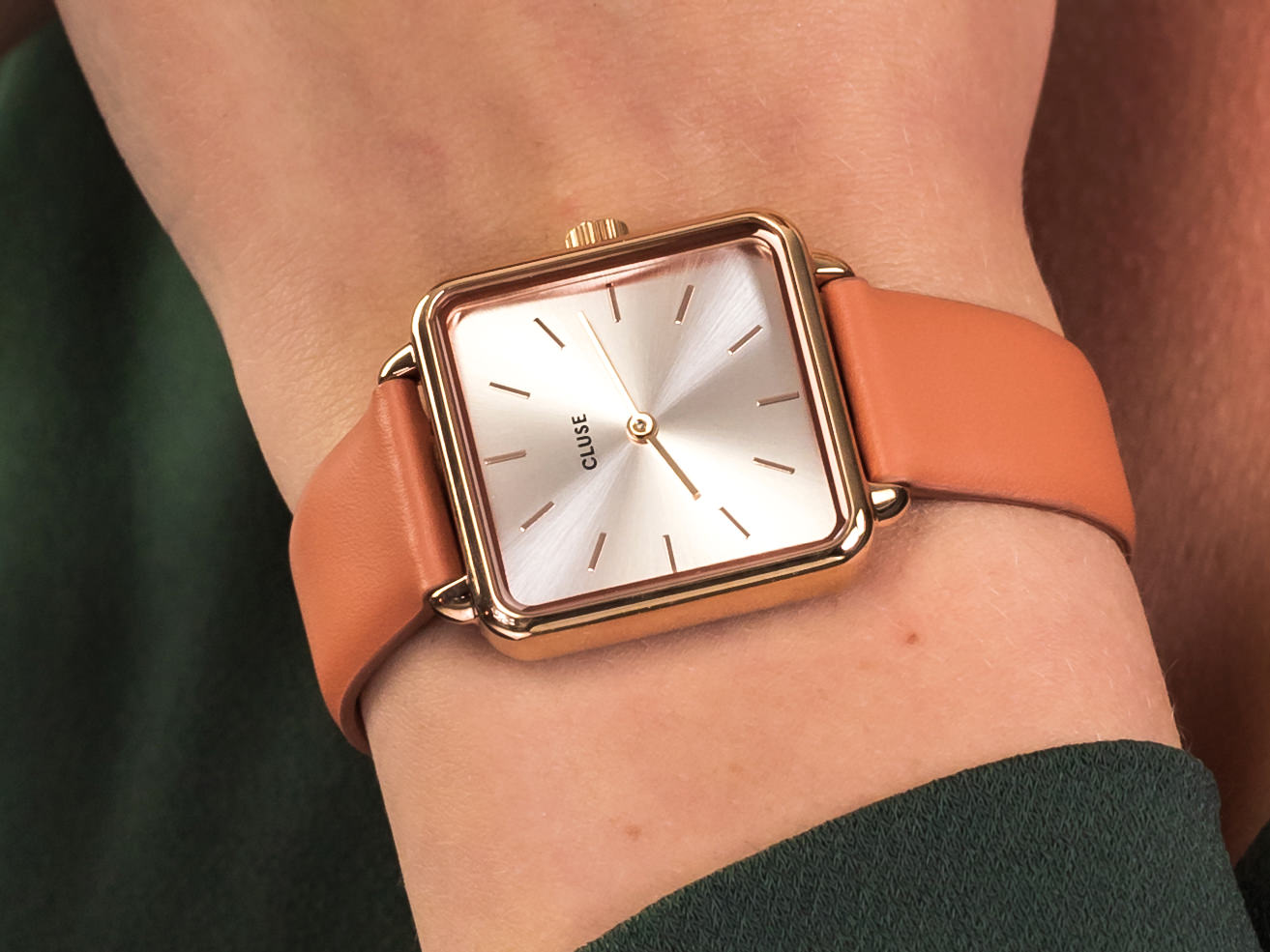 Cluse CL60010 Rose Gold/Butterscotch zegarek klasyczny La Tetragone - miniatura 4
