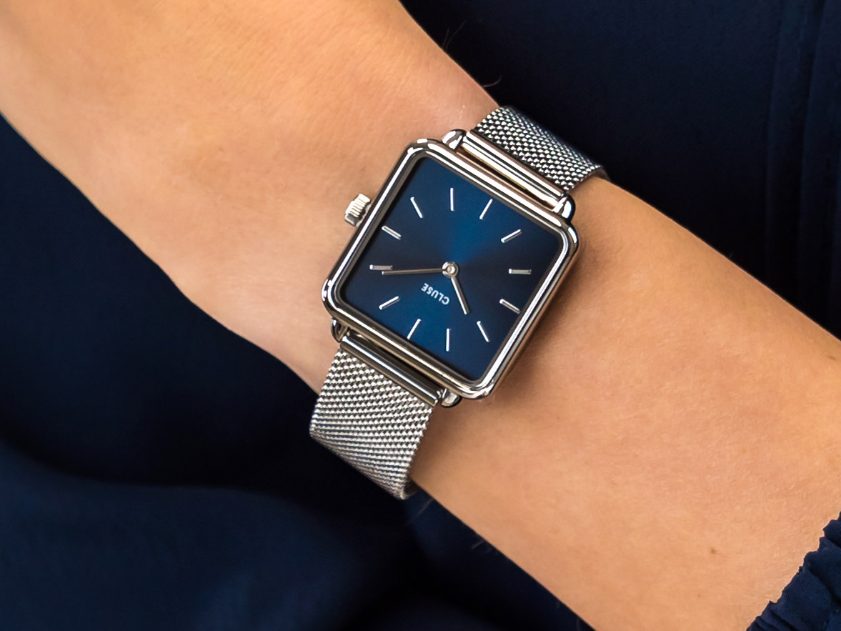 Cluse CL60011 Silver/Marine Blue zegarek klasyczny La Tetragone - miniatura 4