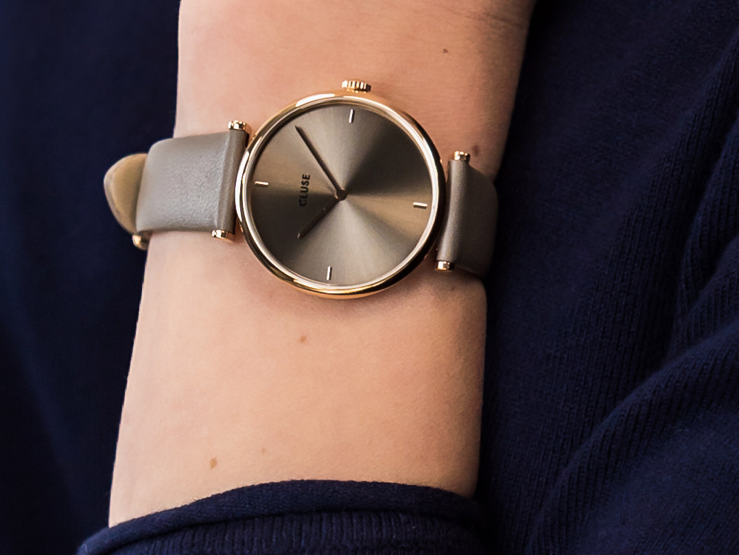 Cluse CW0101208010 Triomphe Leather Rose Gold Soft Taupe/Soft Taupe zegarek klasyczny Triomphe - miniatura 4
