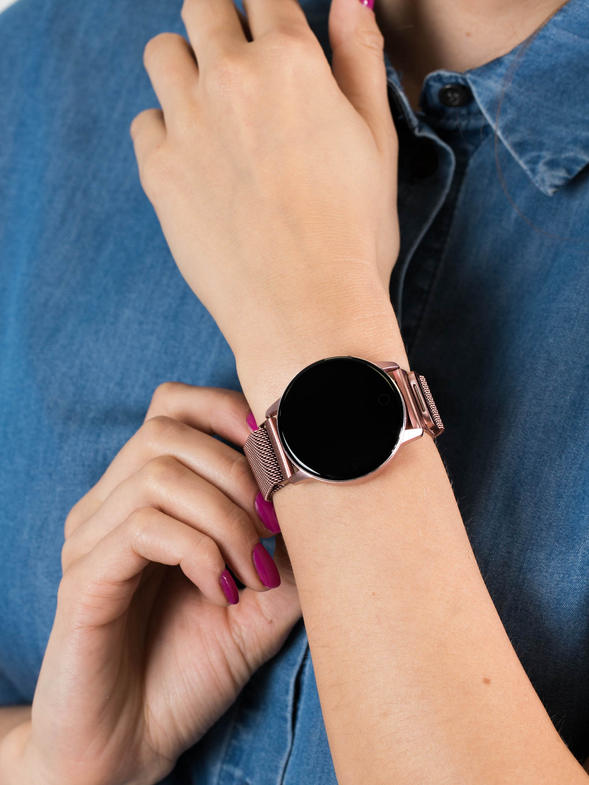 zegarek Garett 5903246286328 kwarcowy damski Damskie Smartwatch Garett Lady Bella różowy stalowy - miniatura 3