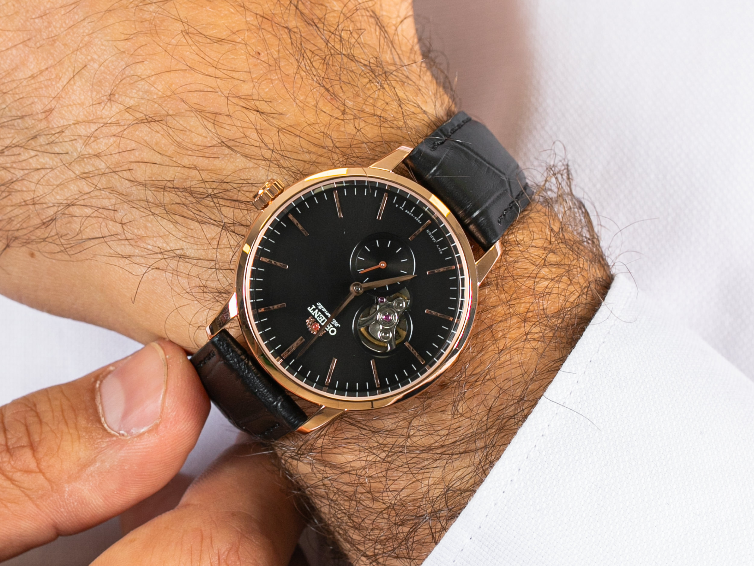 Orient RA-AR0103B10B Classic Open Heart Automatic zegarek klasyczny Contemporary - miniatura 4