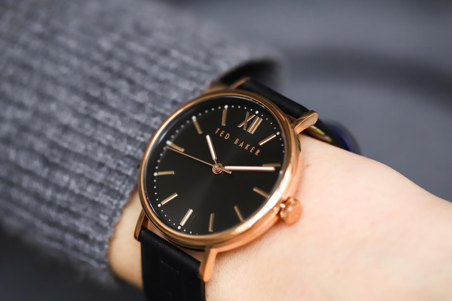 Ted Baker BKPPHF916 Phylpin pasek klasyczny zegarek różowe złoto - miniatura 9
