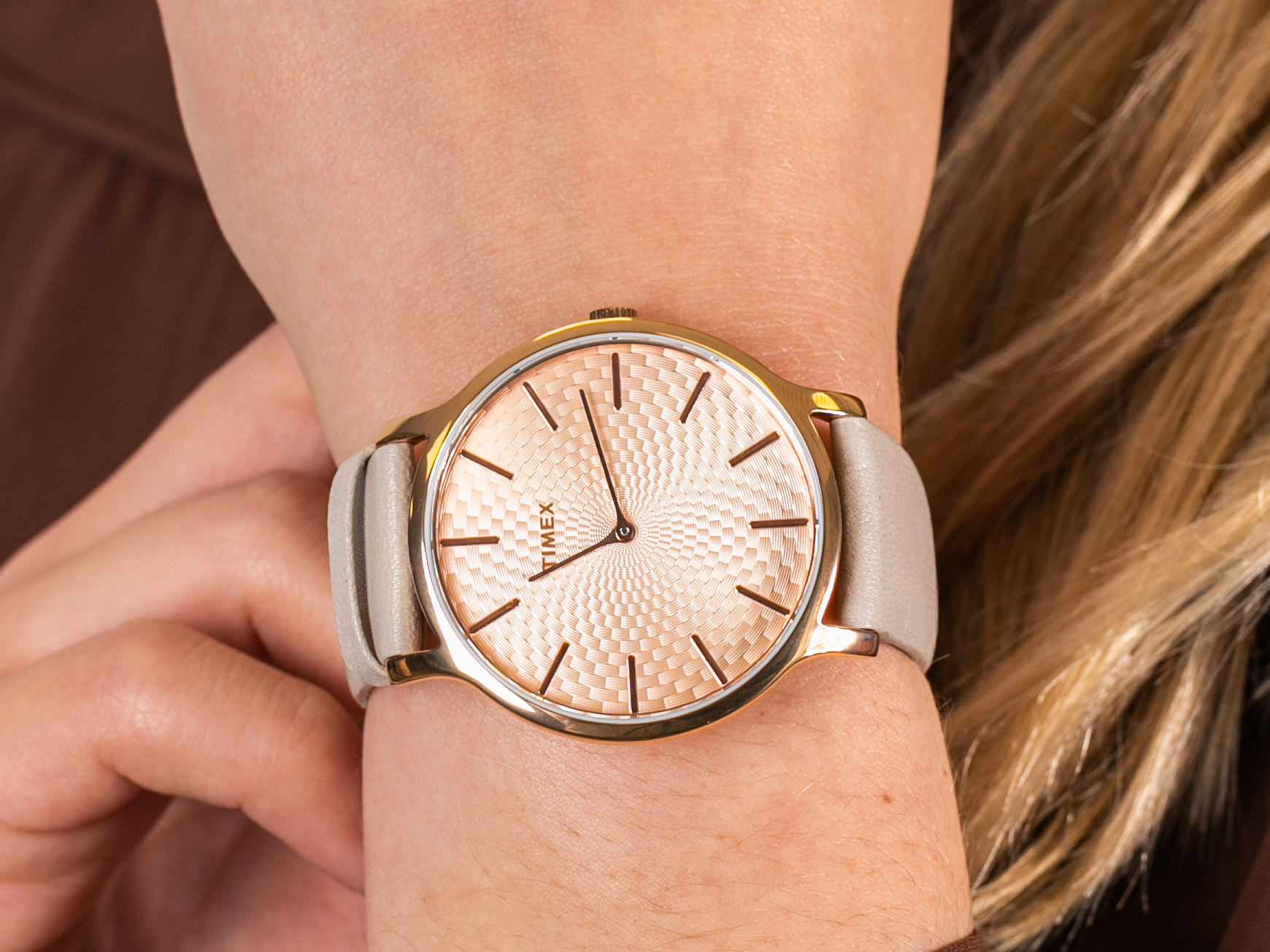 zegarek Timex TW2R49500 różowe złoto Metropolitan - miniatura 4