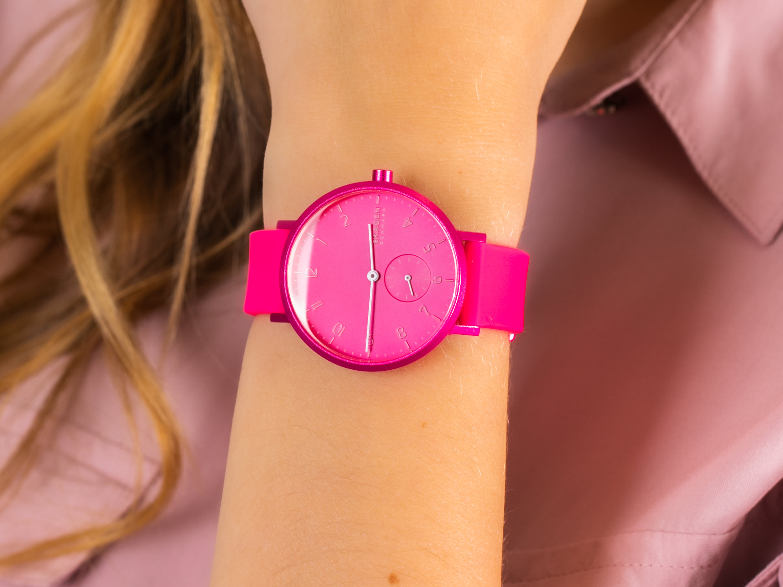 Skagen SKW2822 Aaren Kulor Neon Pink Silicone zegarek klasyczny Aaren - miniatura 4