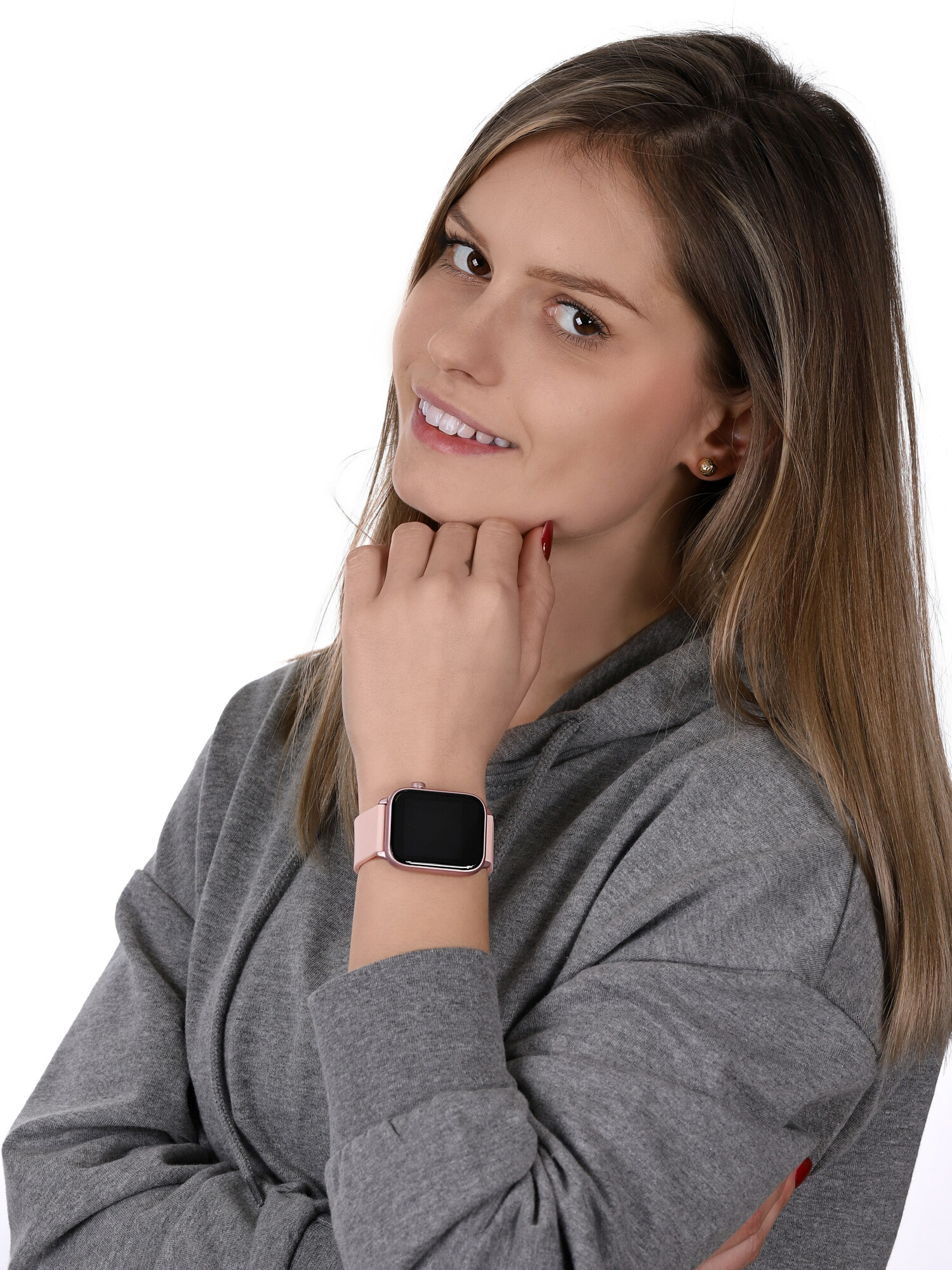 Rubicon RNCE57RIBX05AX zegarek różowy sportowy Smartwatch pasek