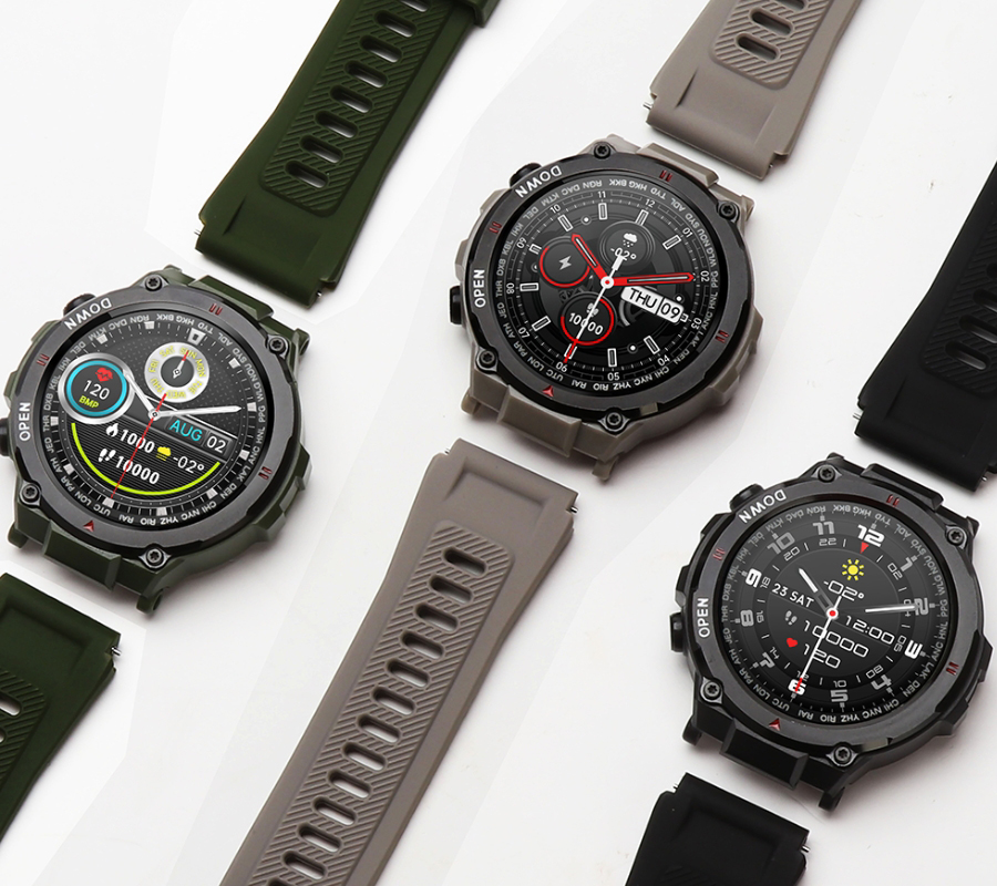 Rubicon SMARNB084 zegarek czarny sportowy Smartwatch pasek