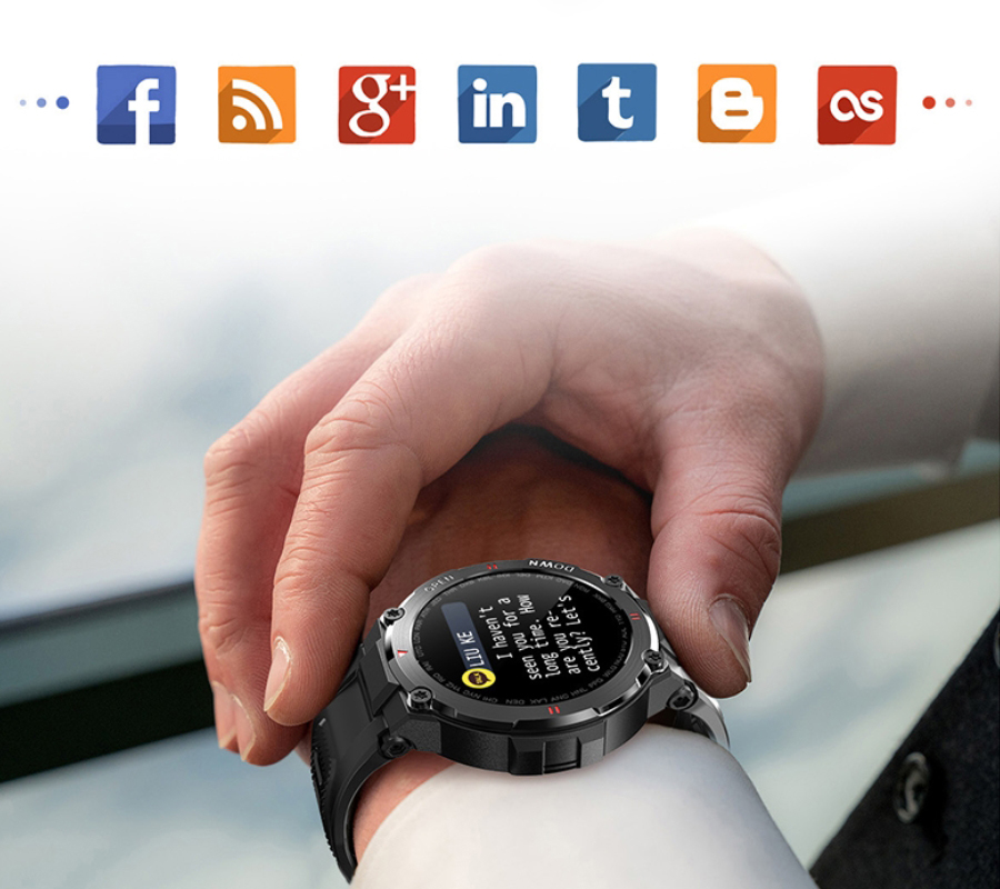 Rubicon SMARNB084 zegarek męski Smartwatch czarny