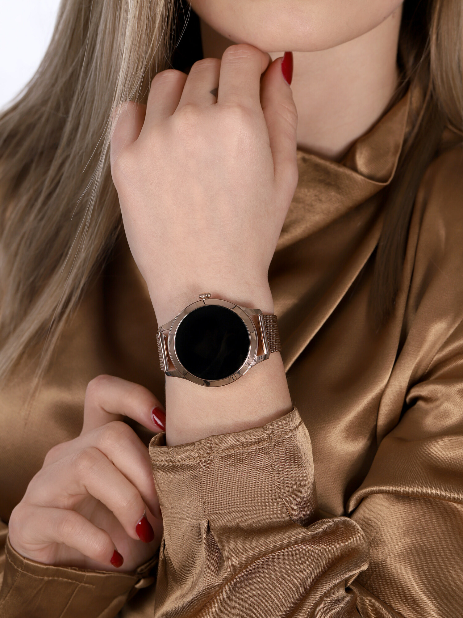 Rubicon SMARUB046 Smartwatch Rubicon RNBE37 PRO różowe złoto zegarek sportowy Smartwatch - miniatura 3