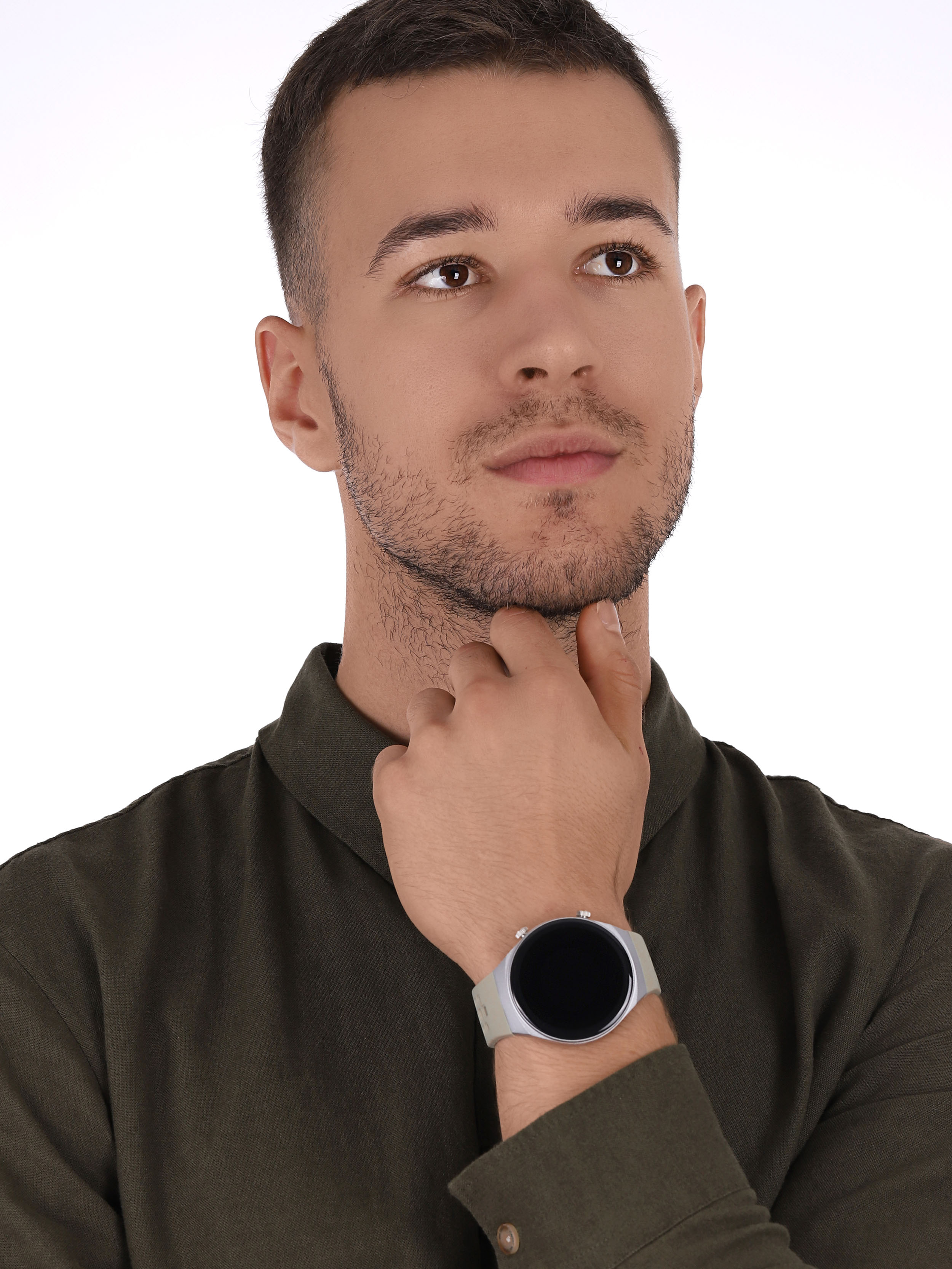 Rubicon SMARUB065 zegarek męski Smartwatch srebrny