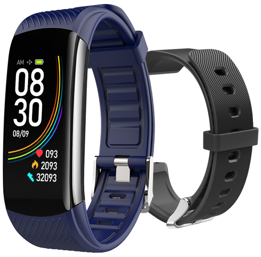 Rubicon Smartband Rubicon RNCE59 czarny + niebieski pasek SMARUB076