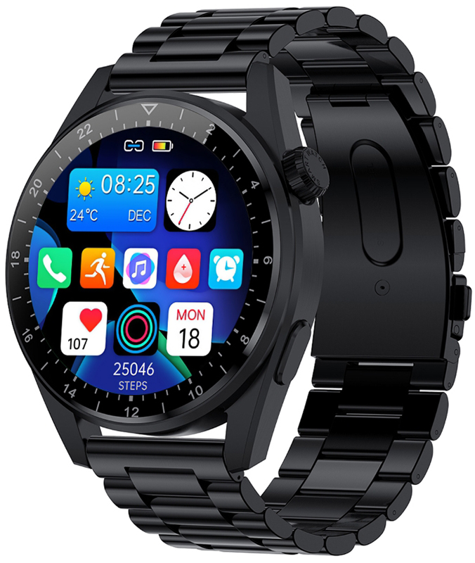 Rubicon SMARUB107 Smartwatch Rubicon RNCE78 czarny czarny silikon i czarna bransoleta