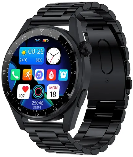 Rubicon SMARUB107 Smartwatch Rubicon RNCE78 czarny czarny silikon i czarna bransoleta
