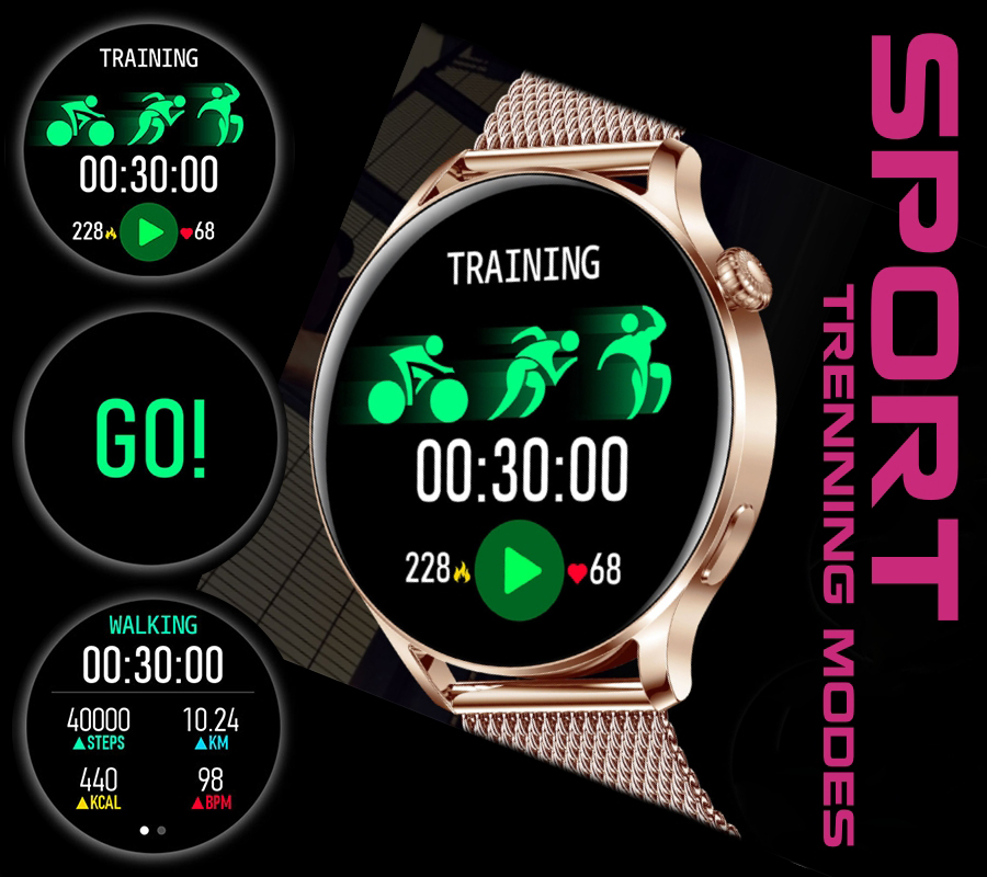 Rubicon SMARUB128 Smartwatch Rubicon RNCE81 czarny Smartwatch sportowy zegarek czarny - miniatura 9