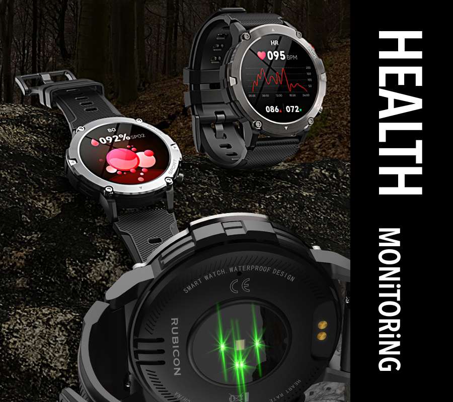 Rubicon SMARUB167 Smartwatch Smartwatch Rubicon RNCE91 czarny zegarek męski sportowy Gorilla Glass - miniatura 8