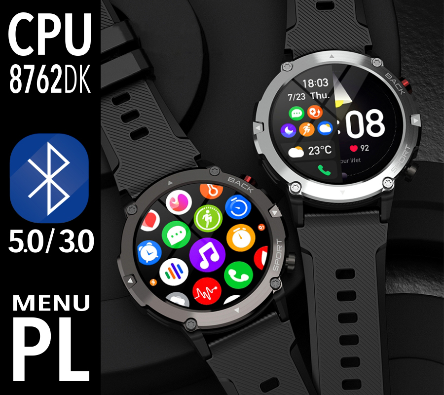 Rubicon SMARUB167 zegarek czarny sportowy Smartwatch pasek - miniatura 16