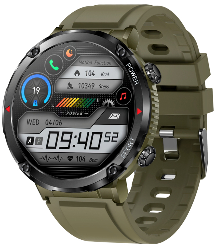 Rubicon Smartwatch Rubicon RNCE96 czarny zielony SMARUB182