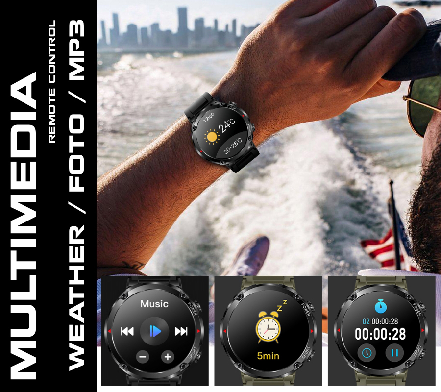 Rubicon SMARUB182 zegarek męski Smartwatch czarny - miniatura 12