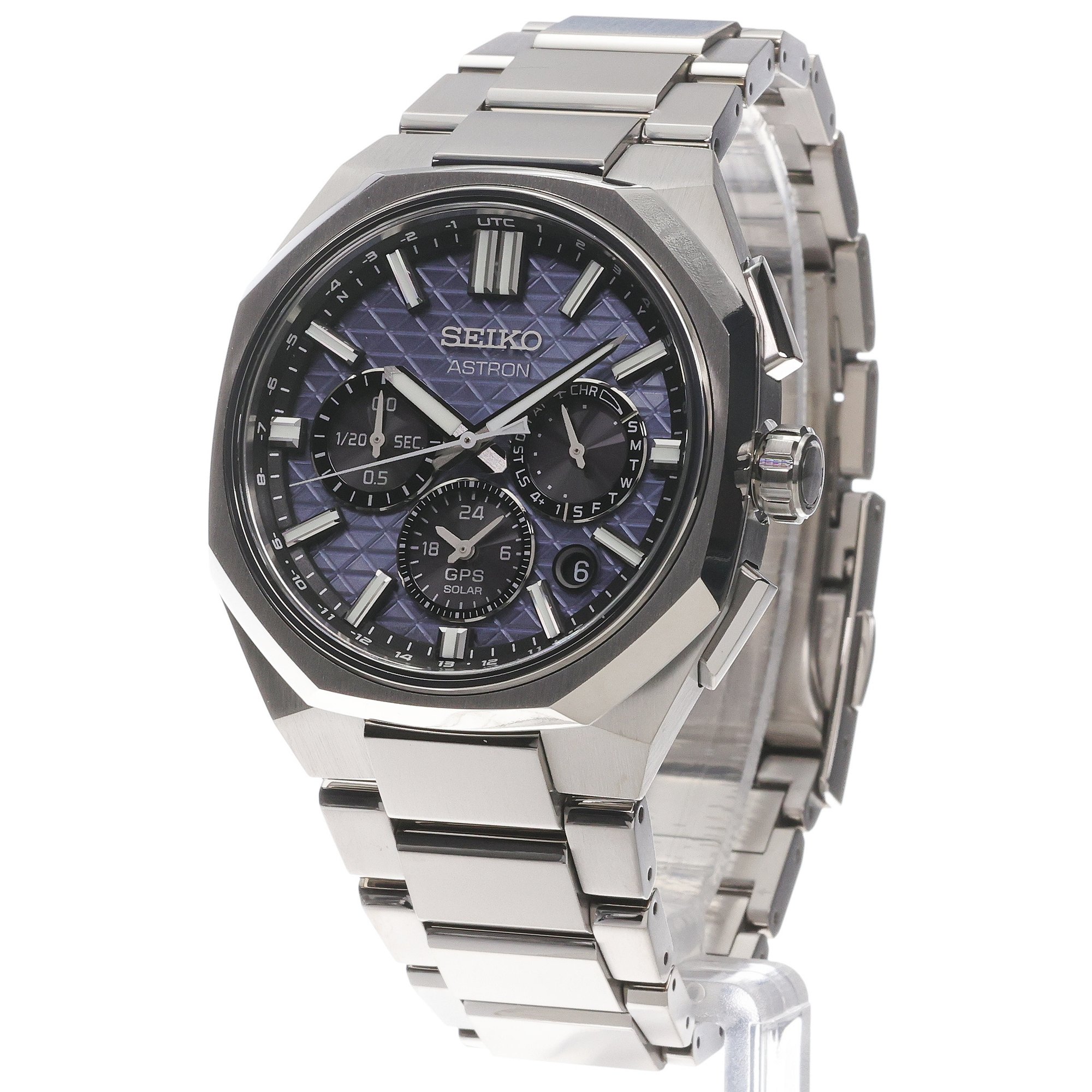 Seiko HAB001J1 Astron Astron GPS Solar Dual-Time Chronograph zegarek męski sportowy szafirowe - miniatura 2