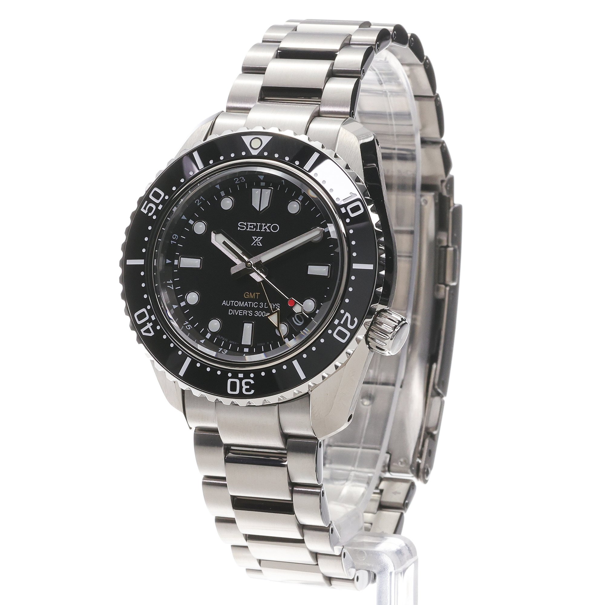 Seiko HBC002J1 Prospex Sea 300m 1968 Heritage Divers GMT Prospex sportowy zegarek srebrny - miniatura 2