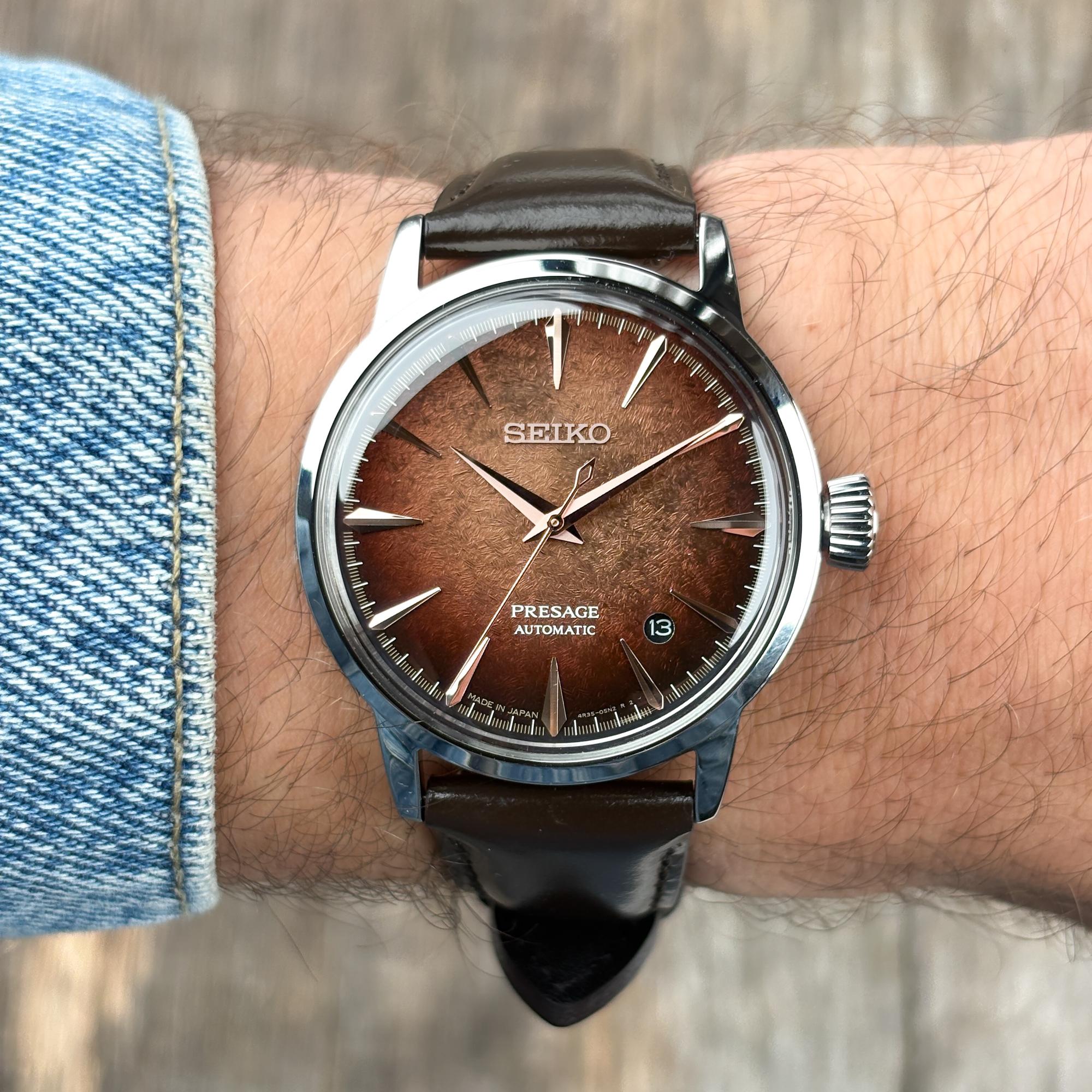 Seiko HCB003J1 zegarek srebrny klasyczny Presage pasek - miniatura 8