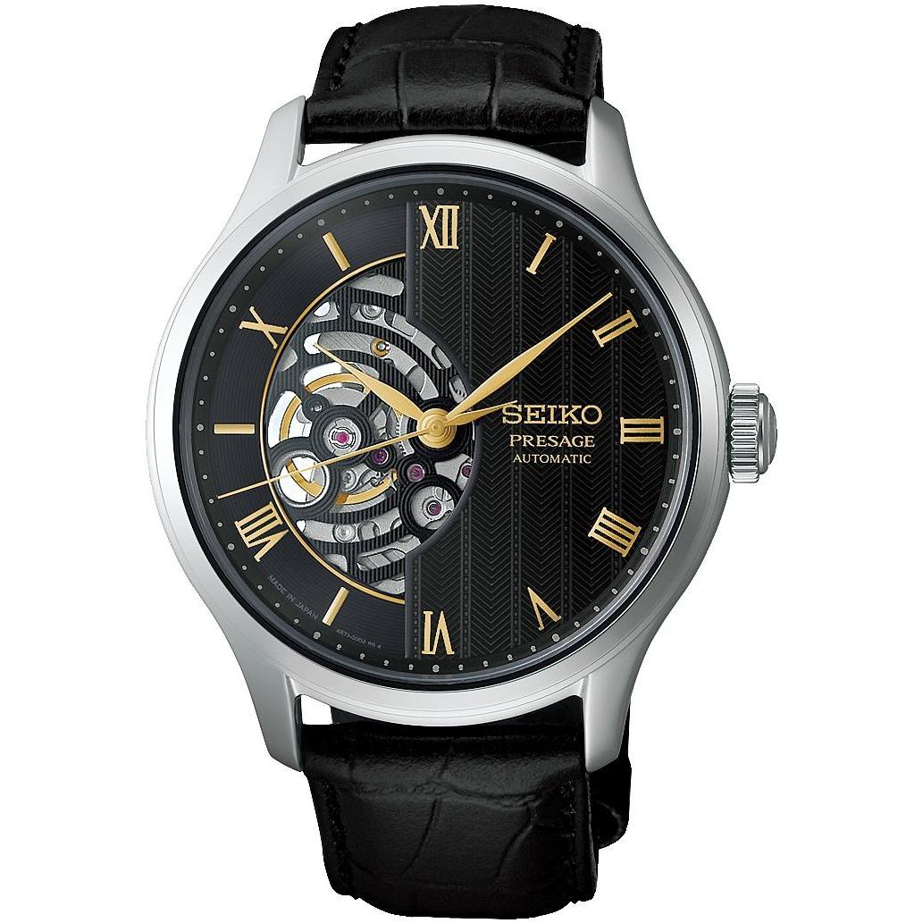 Seiko HCB008J1 zegarek srebrny klasyczny Presage pasek - miniatura 5