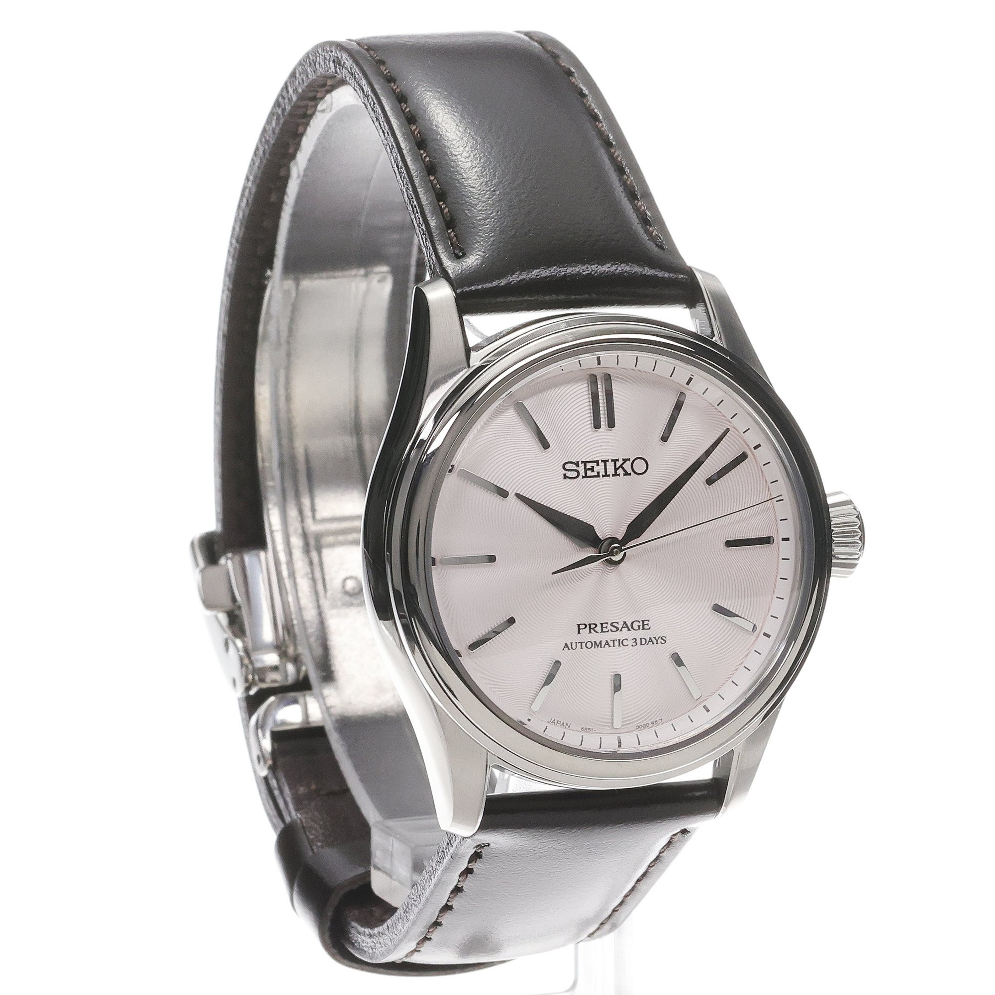 Seiko HCC003J1 zegarek srebrny klasyczny Presage pasek