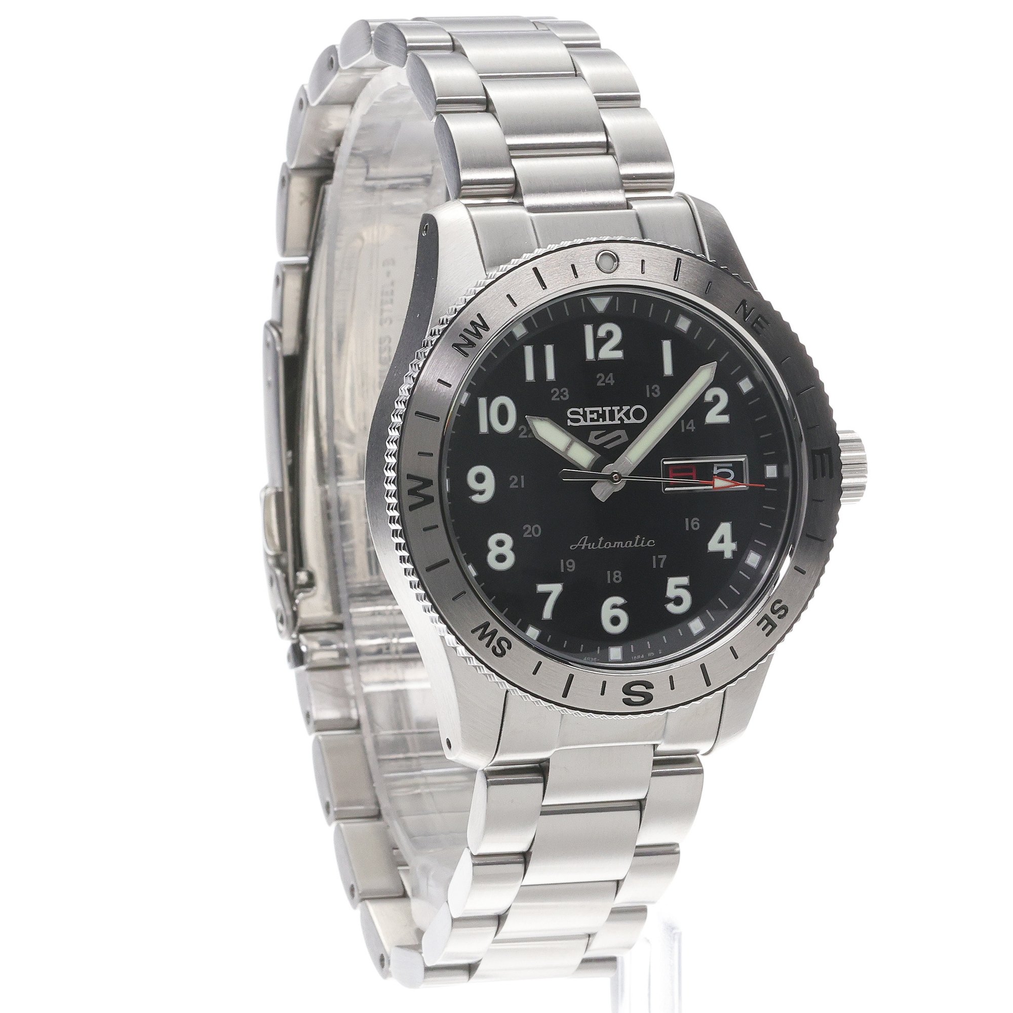Seiko HDB006K1 5 Sports Automatic Field Sports Automat klasyczny zegarek srebrny - miniatura 3
