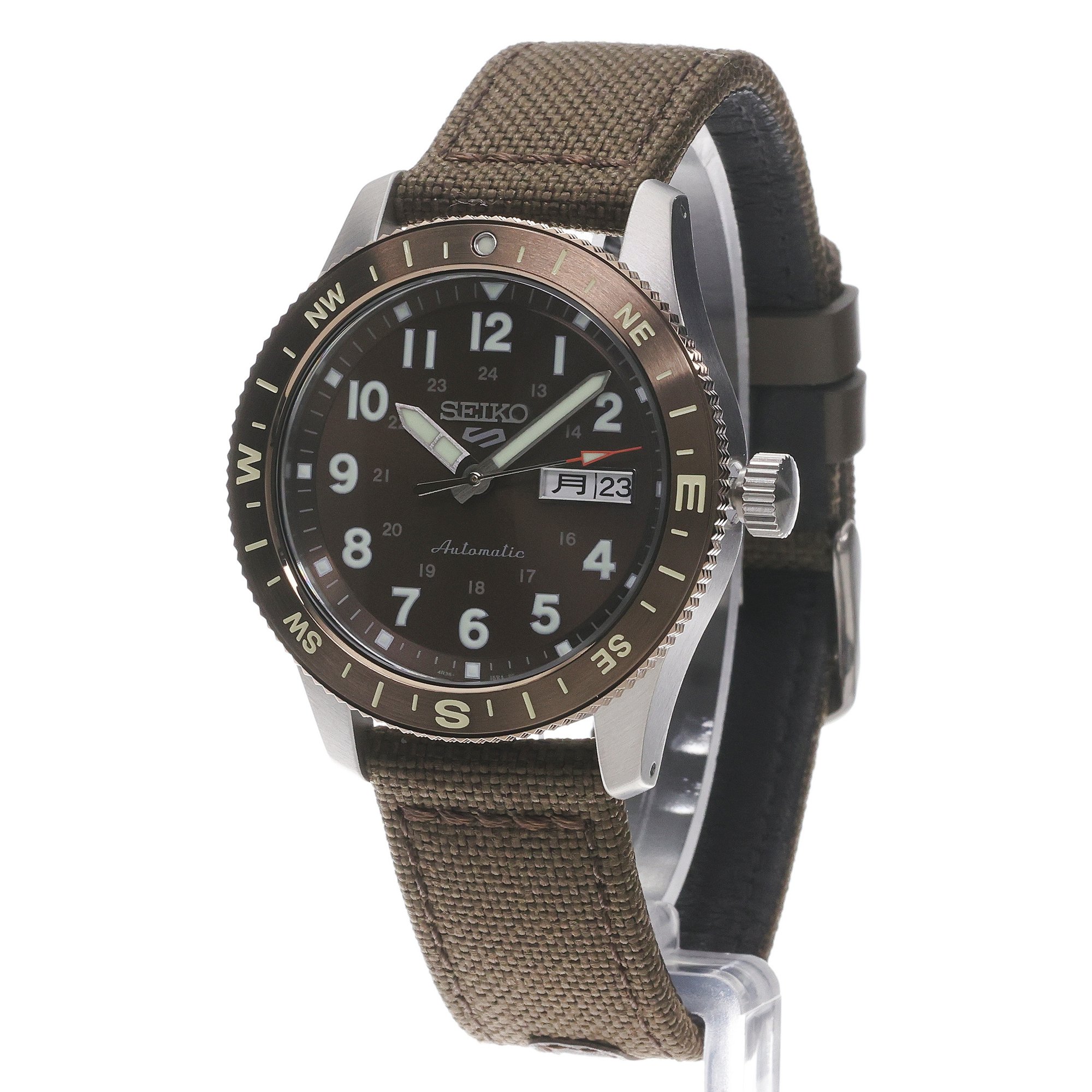 Seiko HDB009K1 5 Sports Automatic Field Sports Automat klasyczny zegarek srebrny - miniatura 2