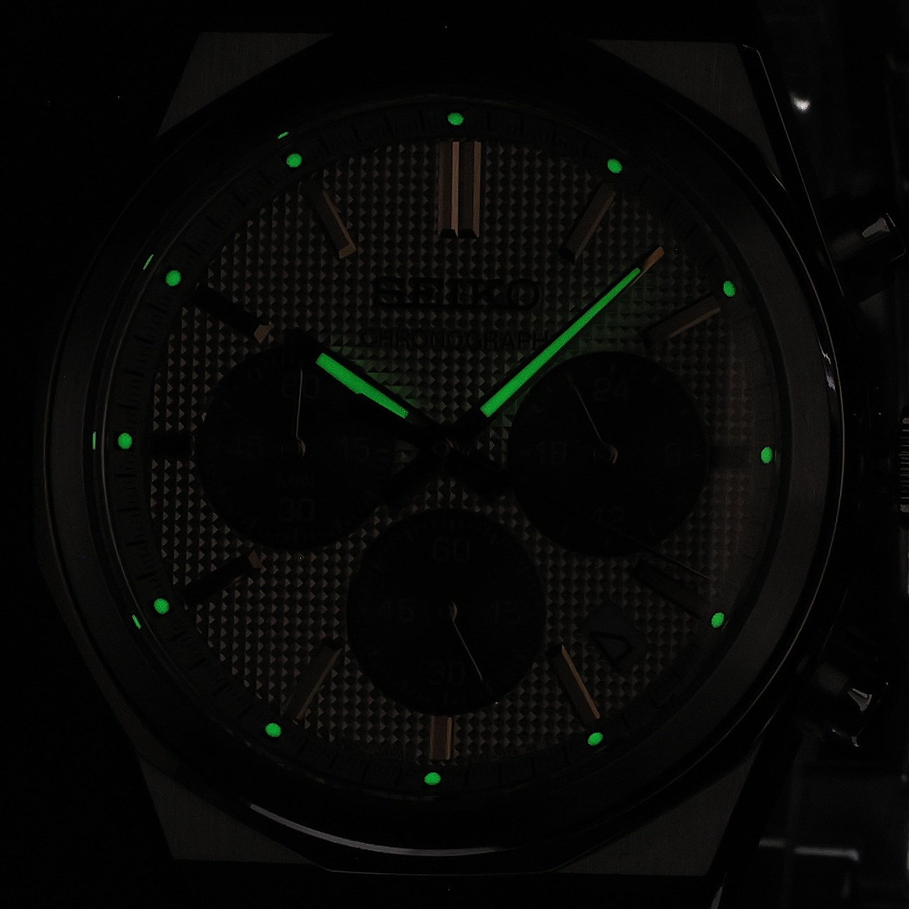 Seiko HGK001P1 zegarek srebrny sportowy Chronograph bransoleta - miniatura 5