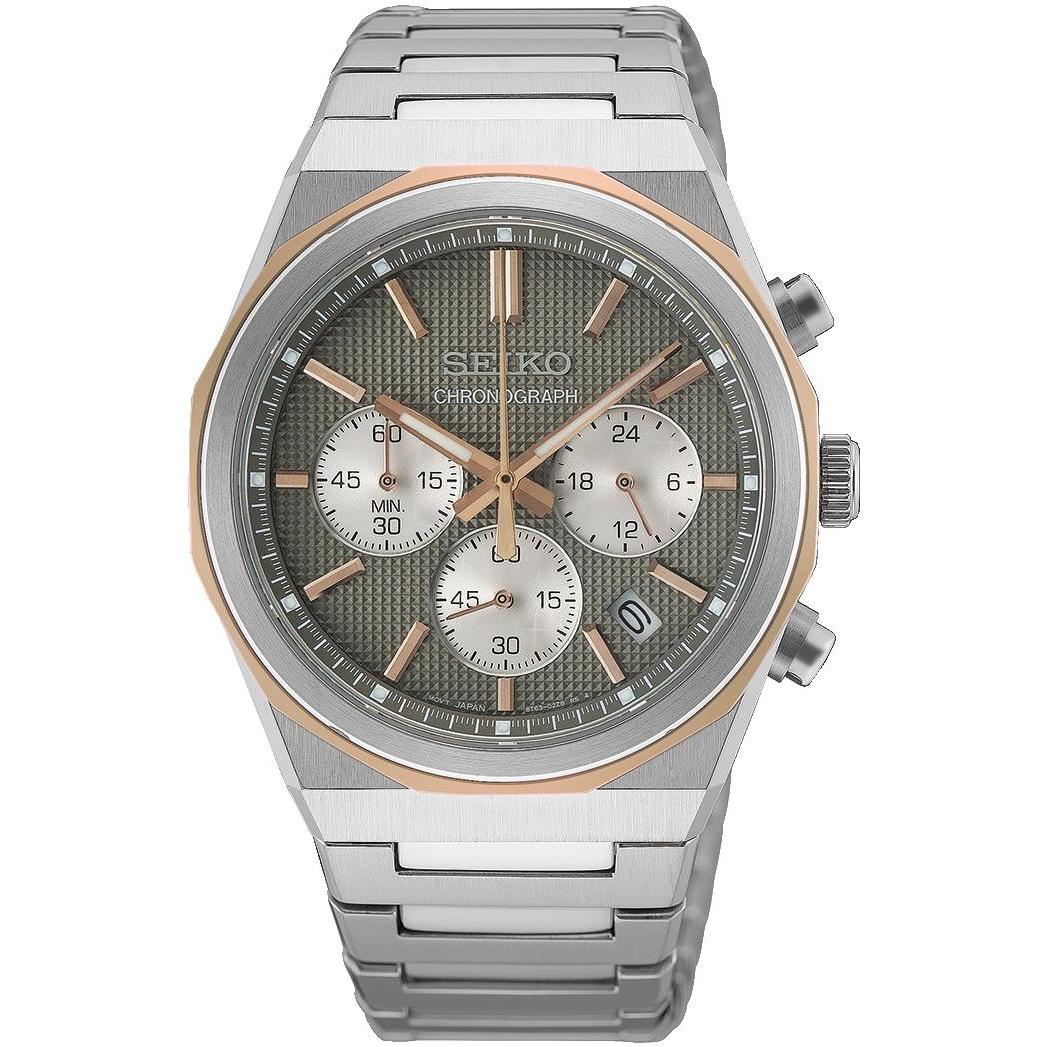Seiko HGK002P1 Chronograph Quartz 100m Chronograph sportowy zegarek srebrny - miniatura 9