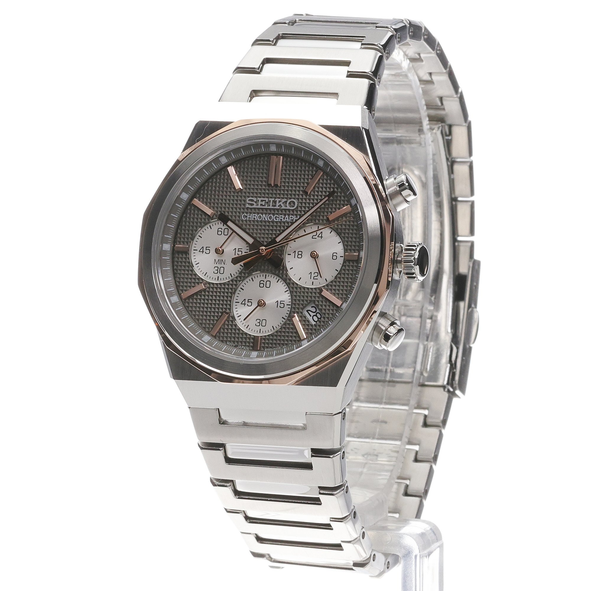 Seiko HGK002P1 zegarek męski Chronograph srebrny - miniatura 2