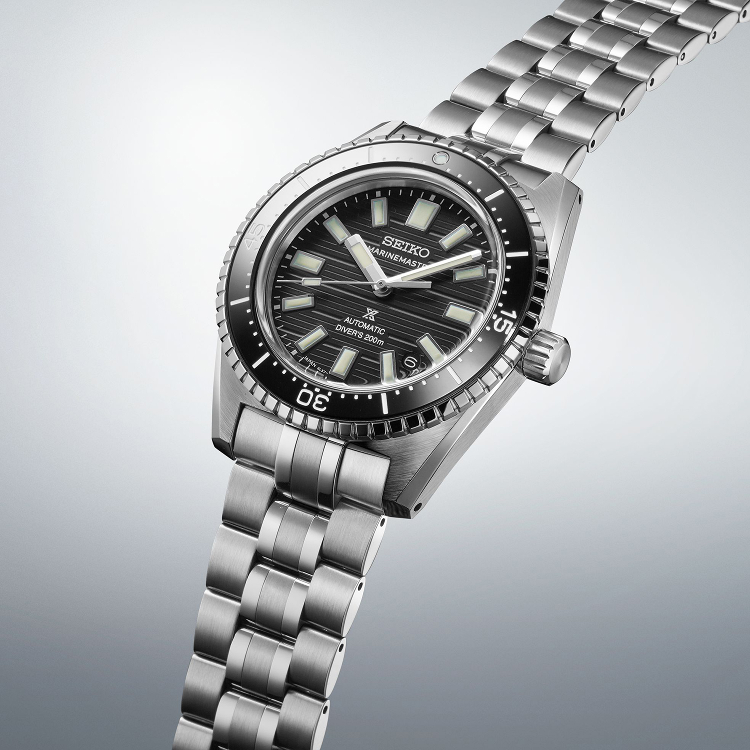 Seiko SJE101J1 Prospex Prospex Marinemaster Black 1965 Reinterpretation Diver zegarek męski klasyczny szafirowe - miniatura 7