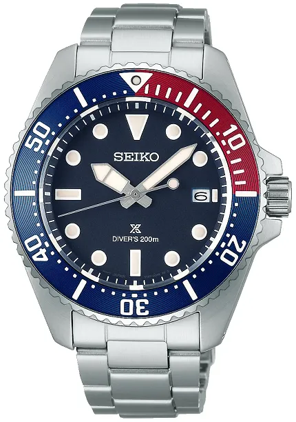 Seiko SNE595P1 Prospex Prospex Solar Diver Blue-Red-Blue 41mm - zdjęcie 1