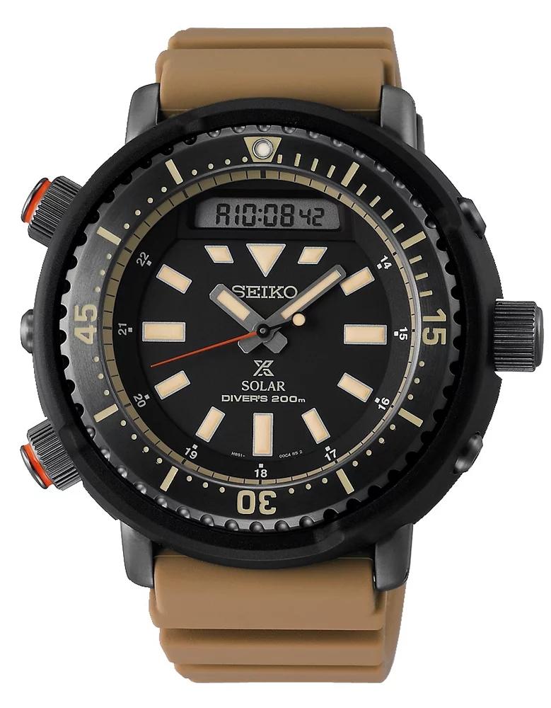Seiko SNJ029P1 zegarek czarny sportowy Prospex pasek - miniatura 2
