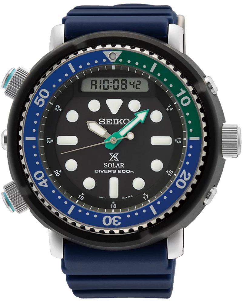 Seiko SNJ039P1 zegarek czarny sportowy Prospex pasek - miniatura 2