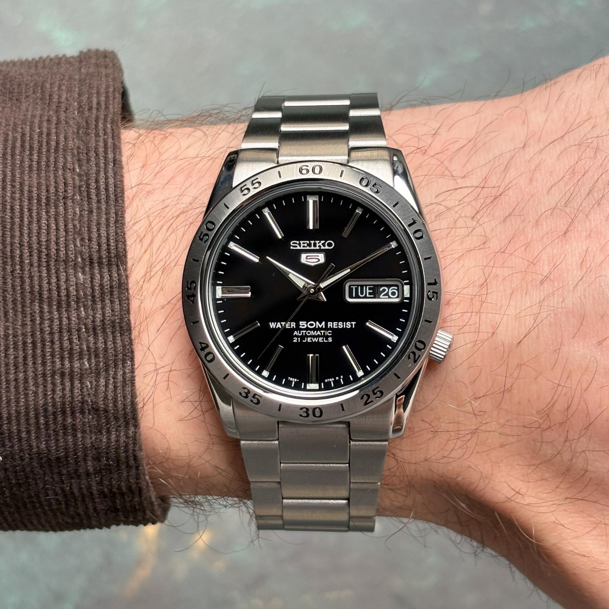 Seiko SNKE01K1 zegarek męski sportowy Automatic bransoleta - miniatura 10