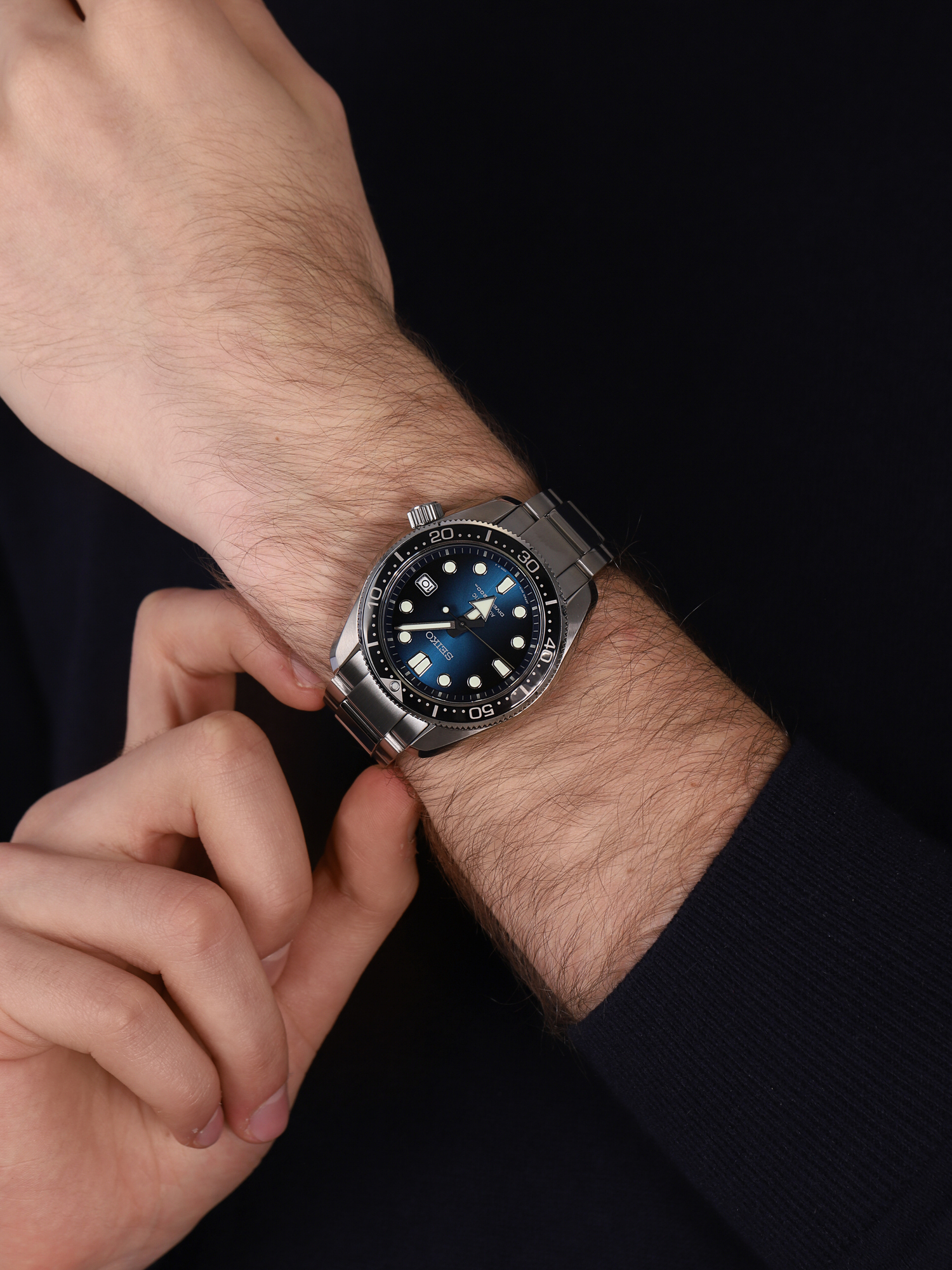 Seiko SPB083J1 Prospex Prospex Great Blue Hole 1968 Automatic Special Edition zegarek męski sportowy szafirowe - miniatura 3