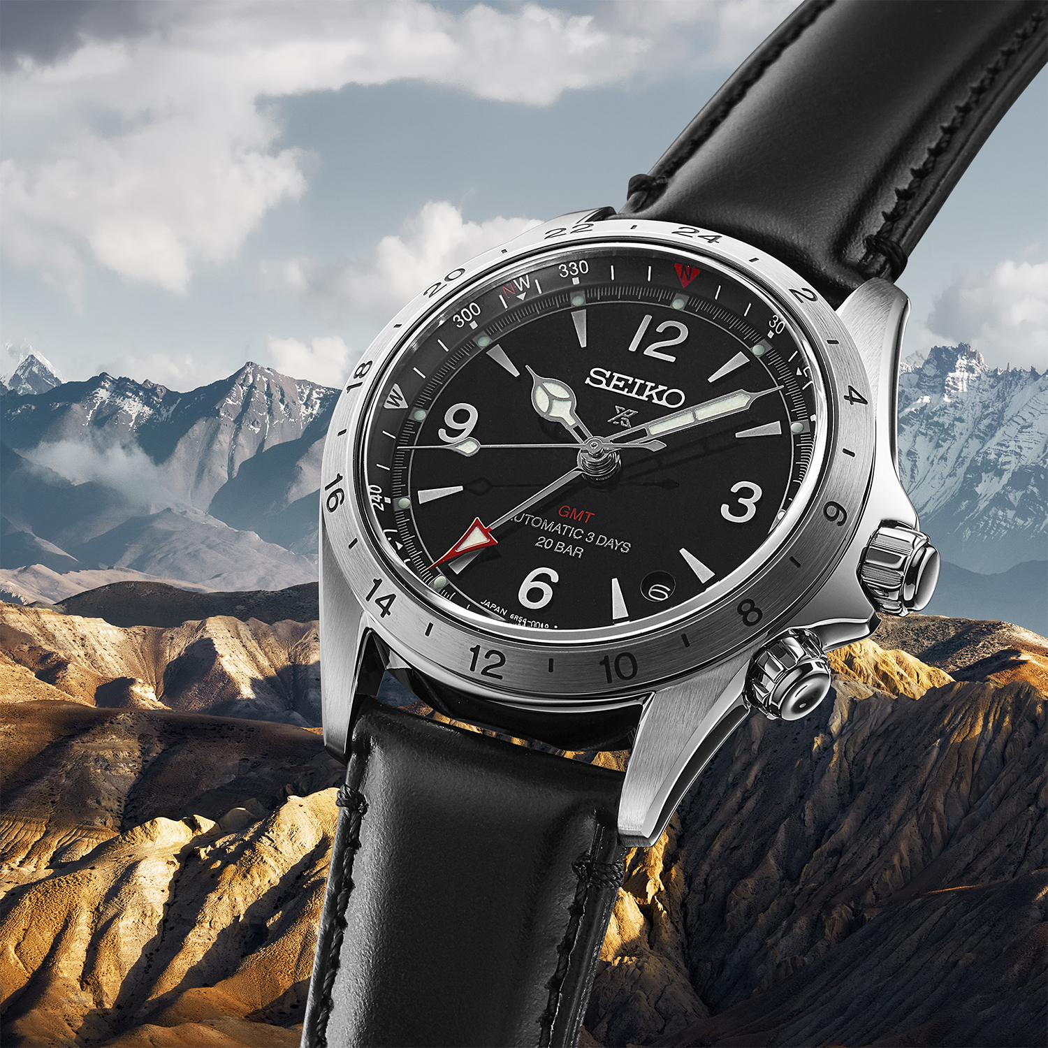 Seiko SPB379J1 Prospex Alpinist Mechanical GMT Prospex klasyczny zegarek srebrny - miniatura 7