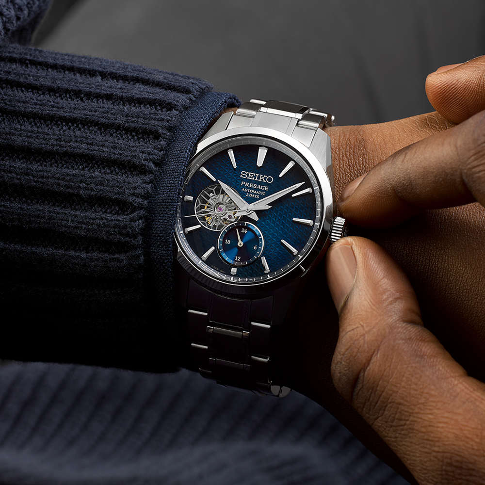 Seiko SPB417J1 Presage Presage Automatic Open-Heart Sharp-Edged zegarek męski