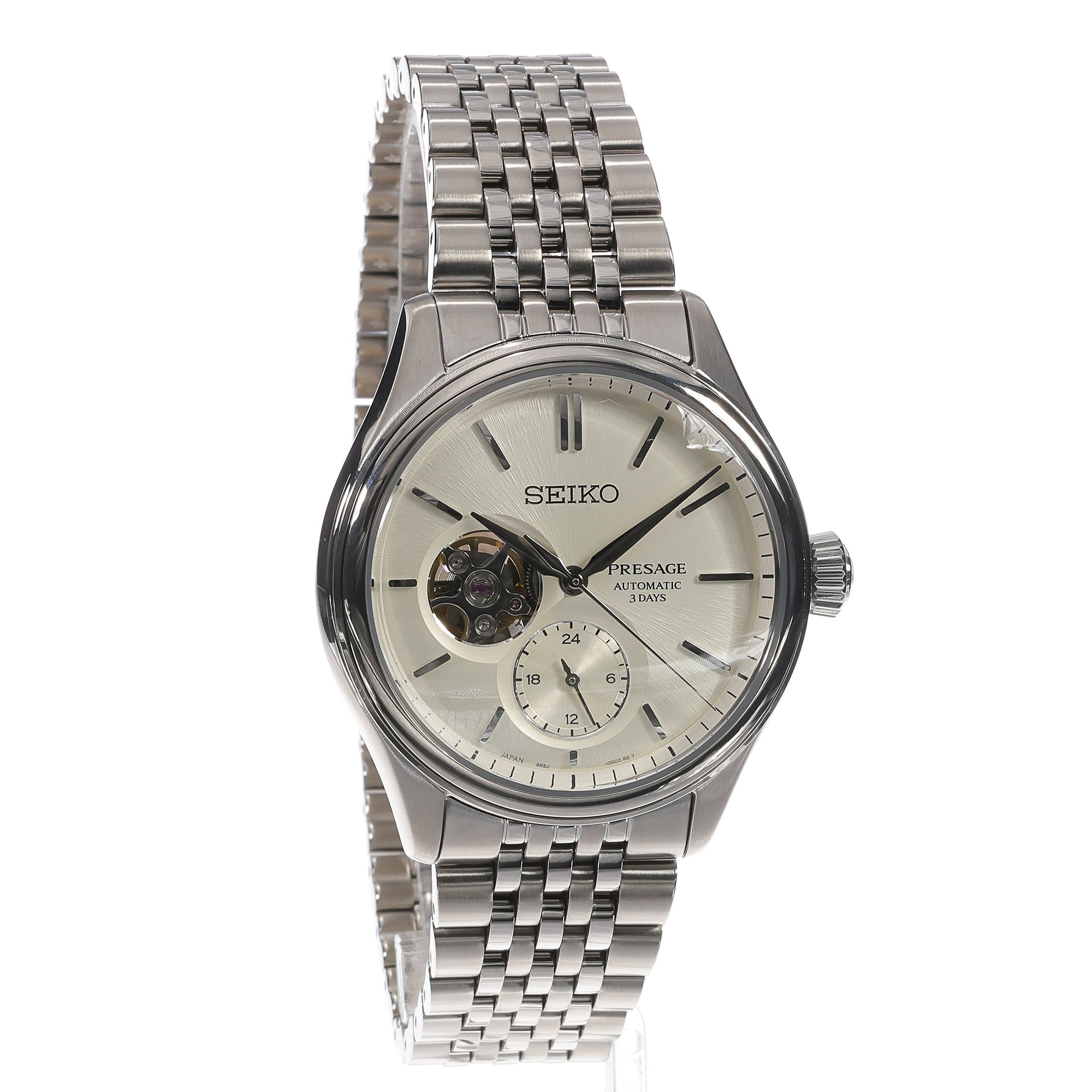 Seiko SPB469J1 zegarek srebrny klasyczny Presage bransoleta - miniatura 5