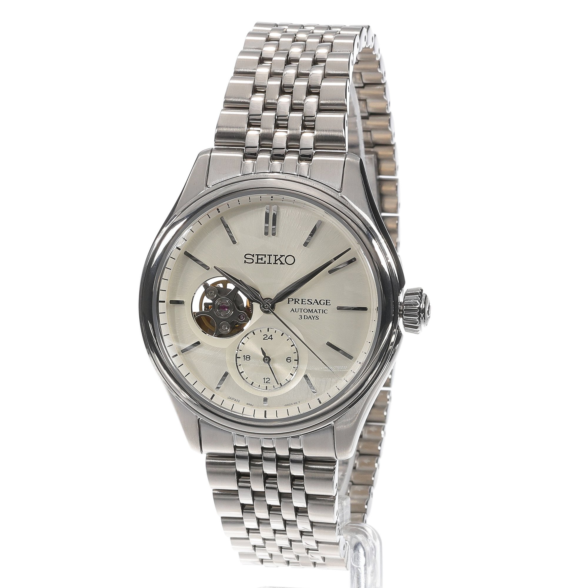 Seiko SPB469J1 zegarek srebrny klasyczny Presage bransoleta - miniatura 7