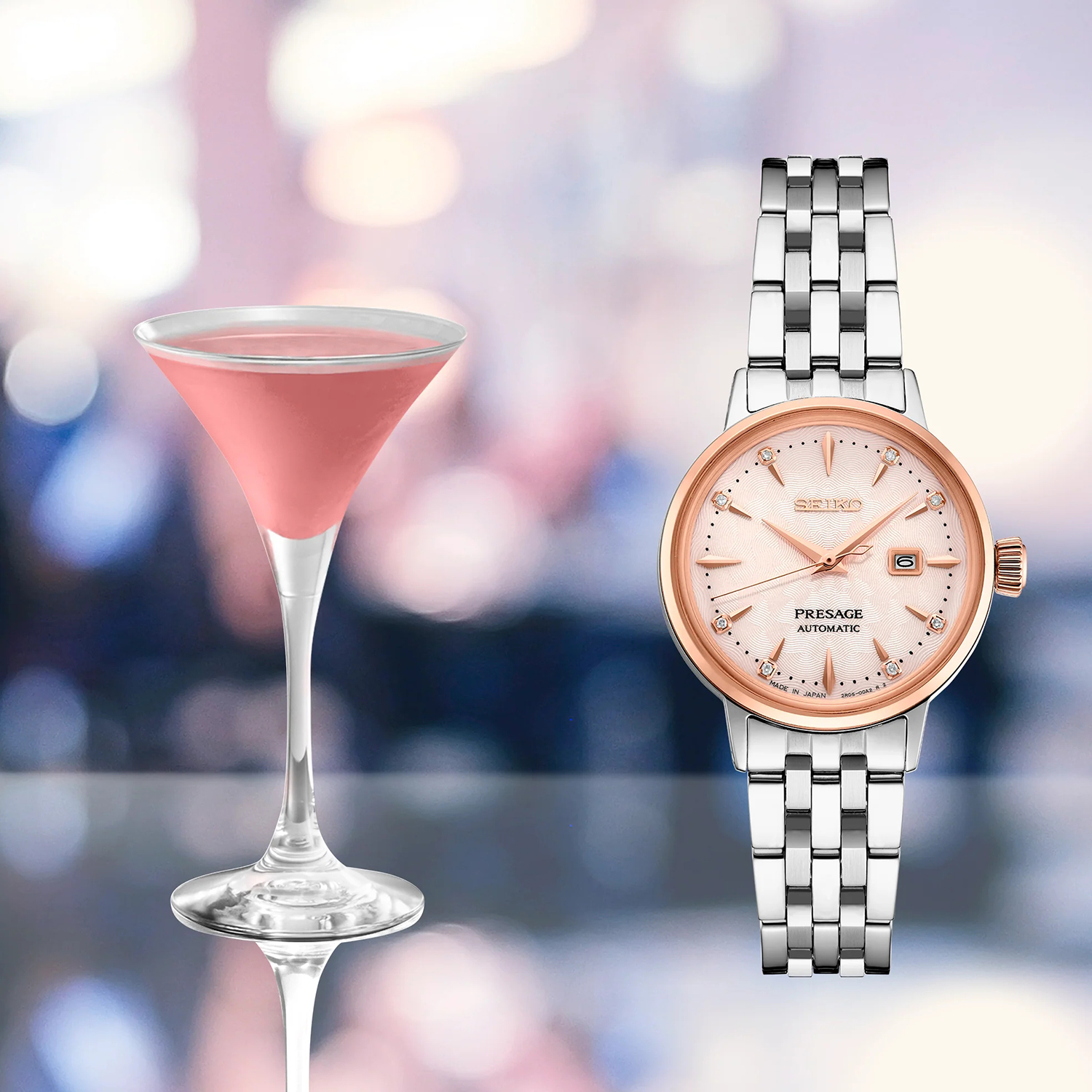 Seiko SRE012J1 zegarek srebrny klasyczny Presage bransoleta - miniatura 5