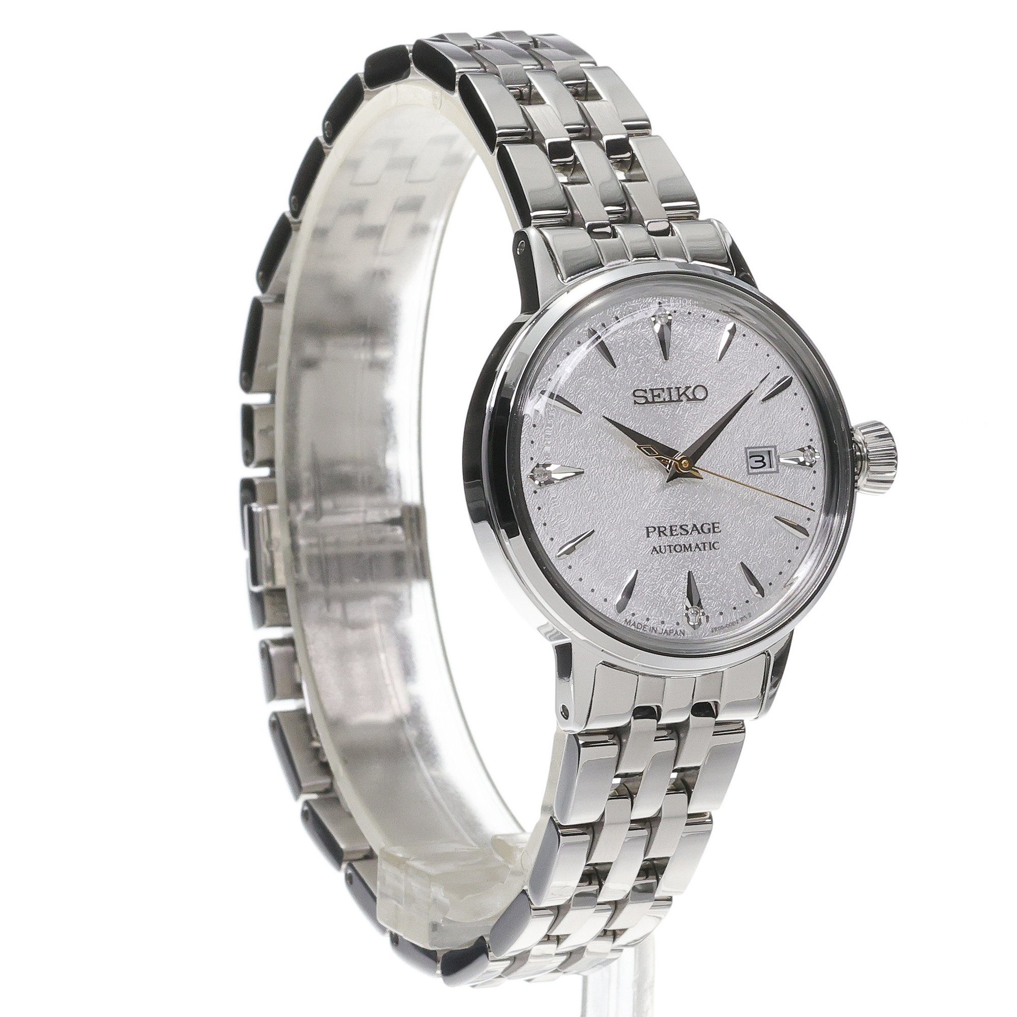 Seiko SRE017J1 zegarek srebrny luksusowy Presage bransoleta