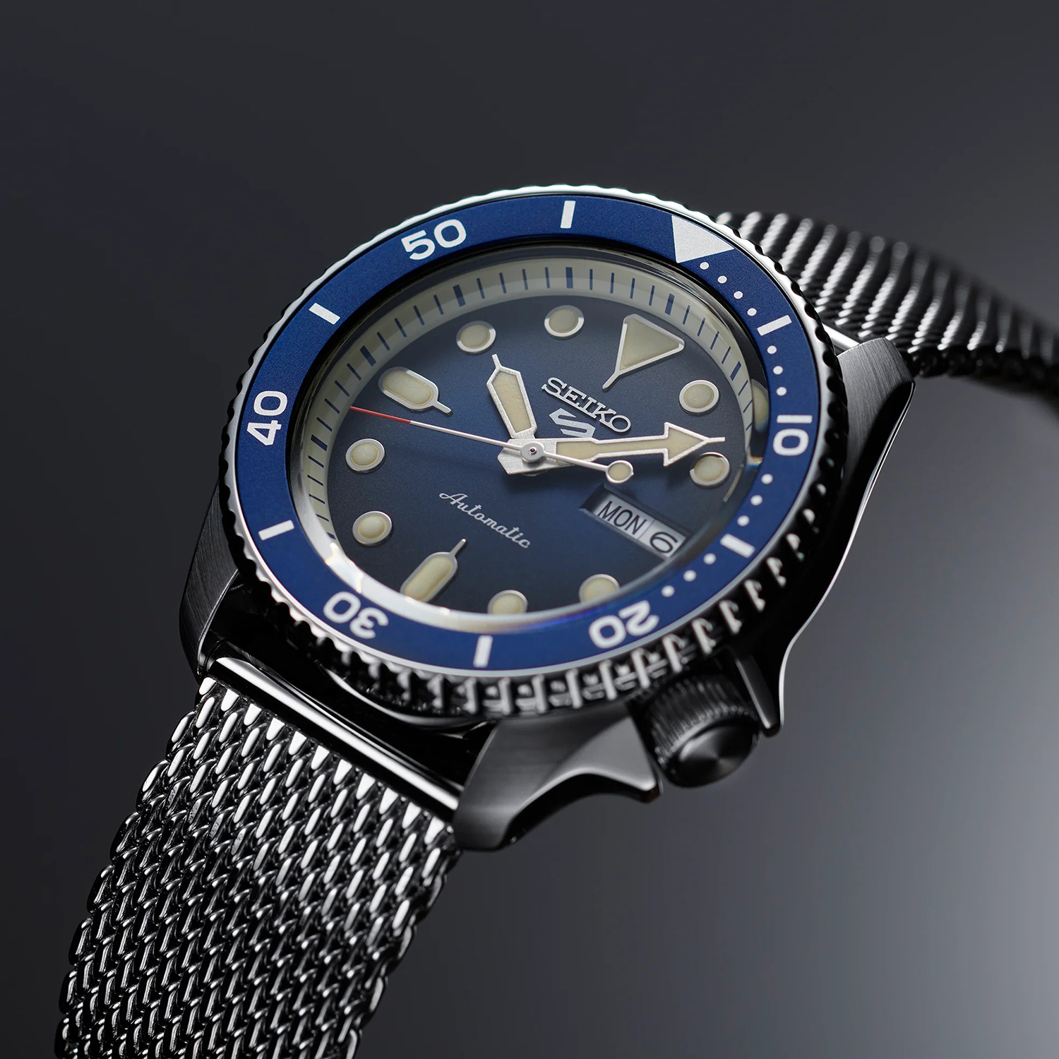 Seiko SRPD71K1 zegarek srebrny sportowy Sports Automat bransoleta - miniatura 5