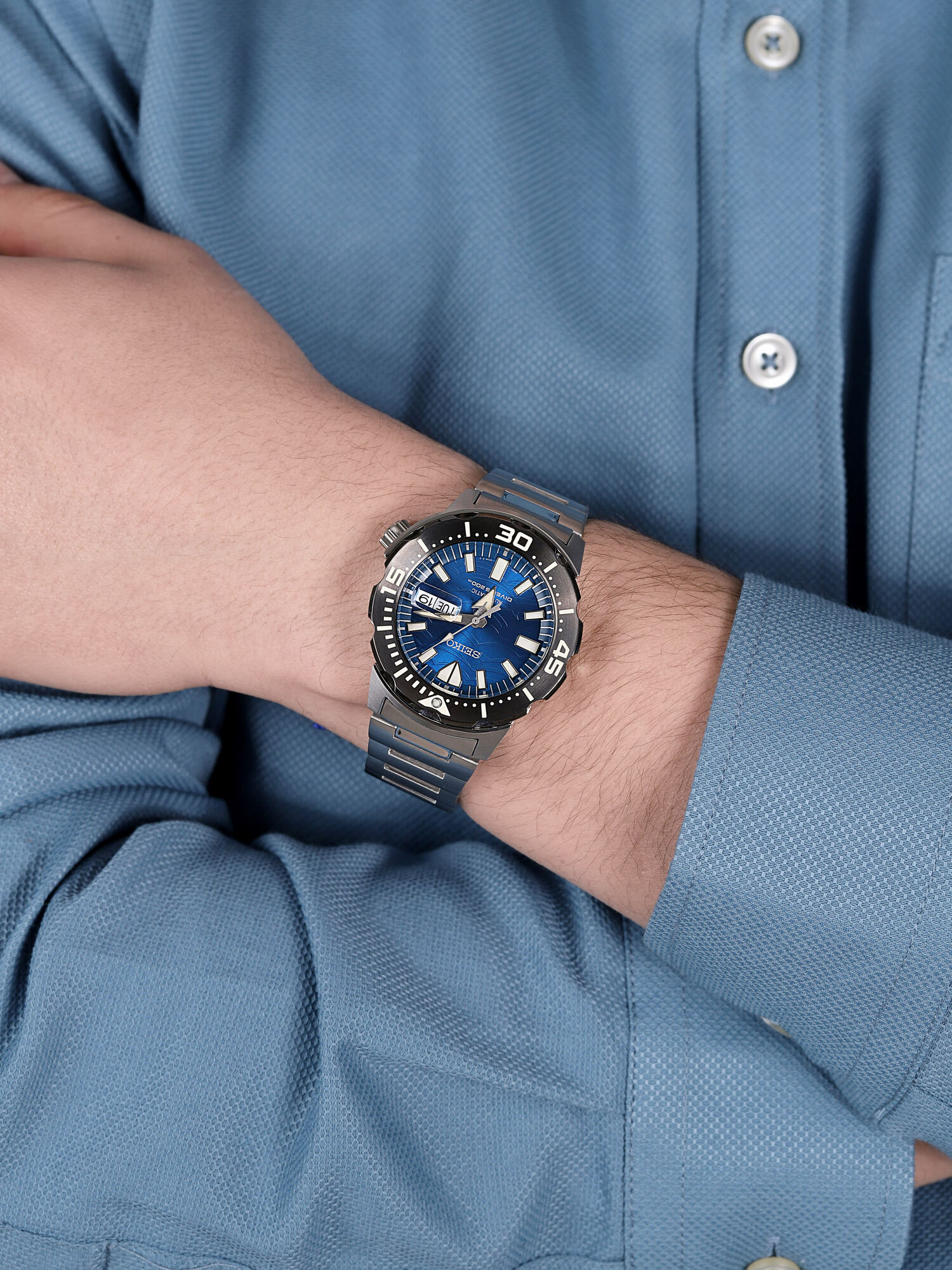 Seiko SRPE09K1 męski zegarek Prospex bransoleta - miniatura 3