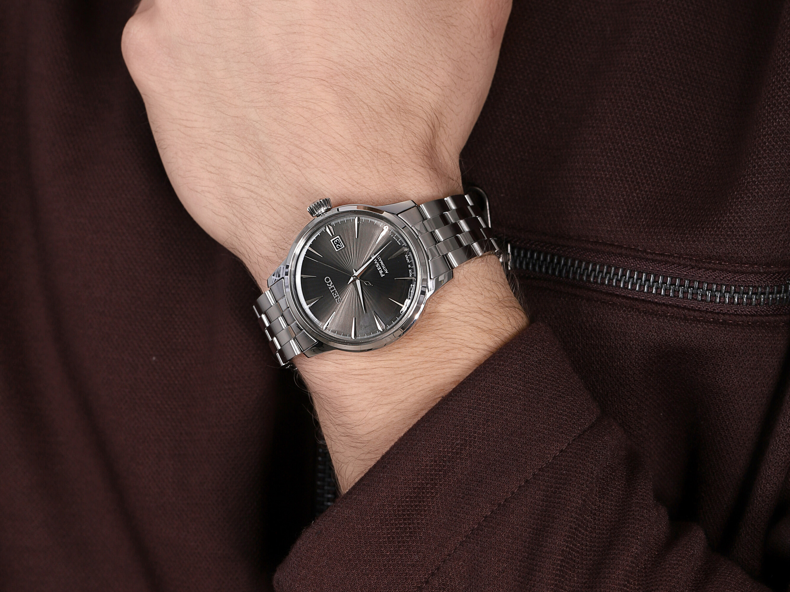 Seiko SRPE17J1 męski zegarek Presage bransoleta - miniatura 4