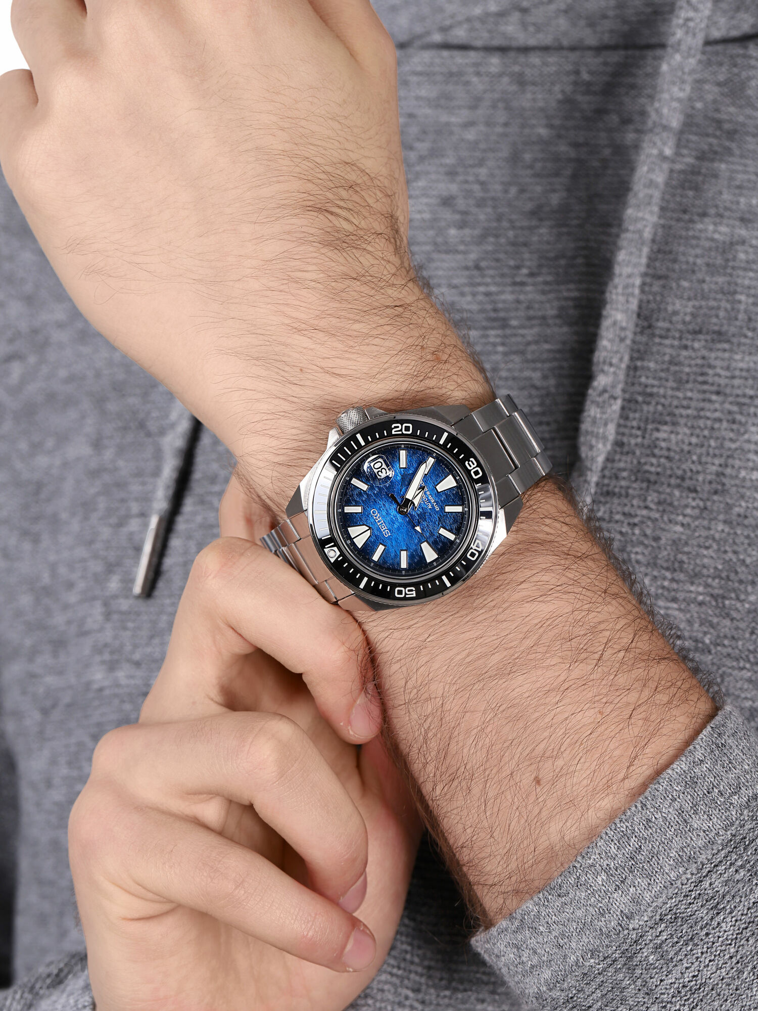 Seiko SRPE33K1 męski zegarek Prospex bransoleta - miniatura 6